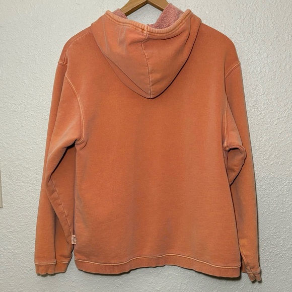 Life Is Good stone washed orange distressed pullover hoodie. Men’s Small - Picture 9 of 9